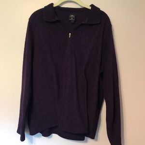 Lands’ End Quarter Zip Plum Fleece Size XL